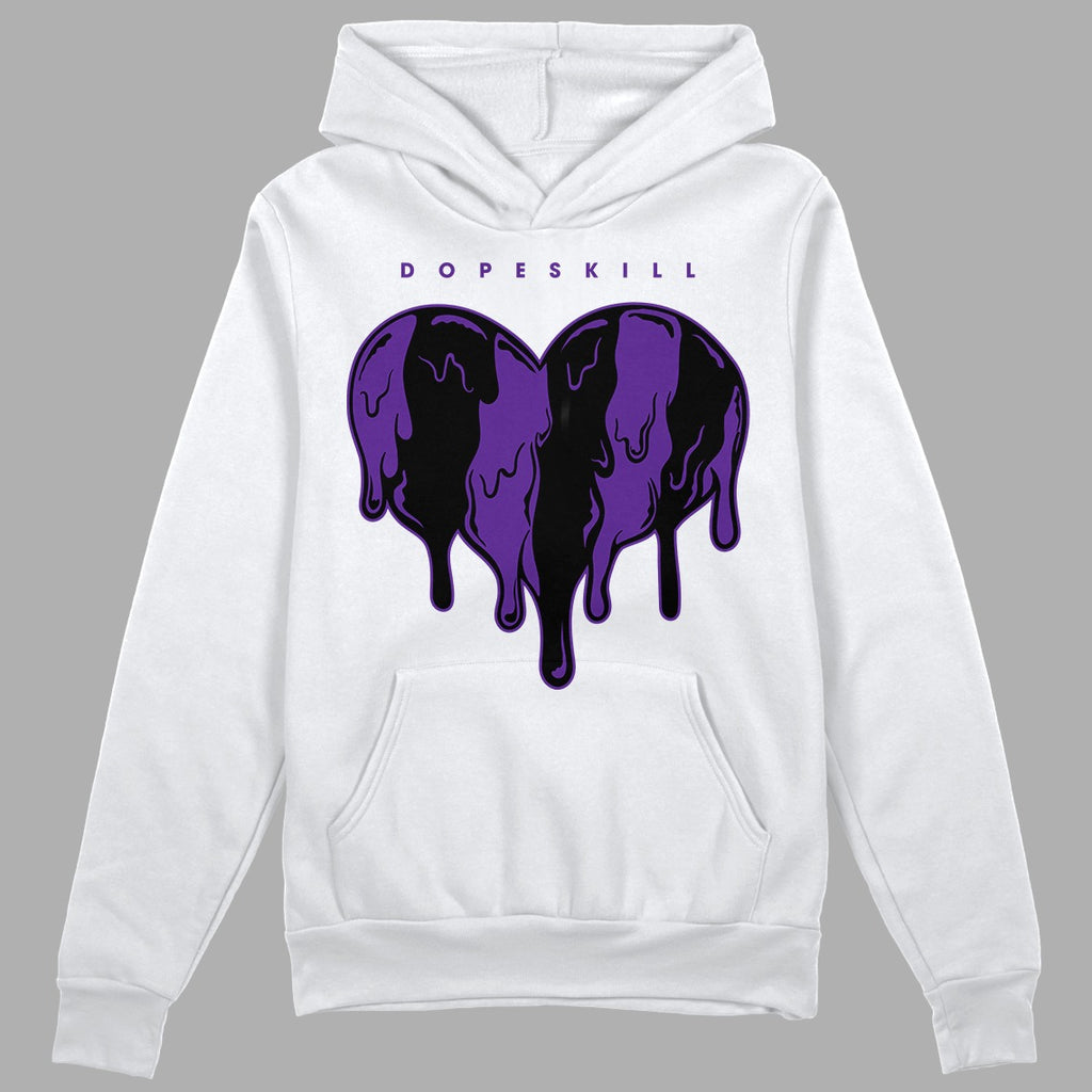 AJ 13 Court Purple DopeSkill Hoodie Sweatshirt Slime Drip Heart Graphic
