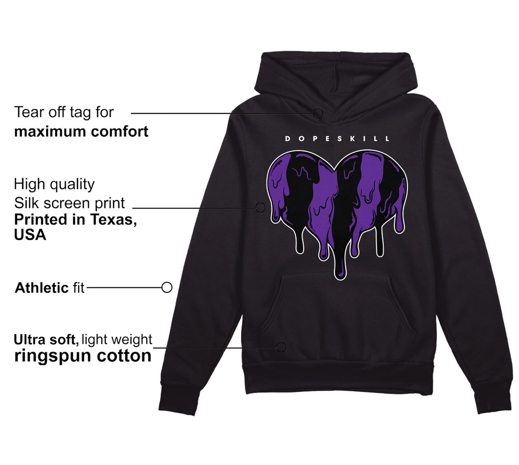 AJ 13 Court Purple DopeSkill Hoodie Sweatshirt Slime Drip Heart Graphic