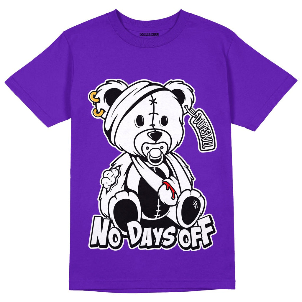 AJ 13 Court Purple DopeSkill Purple T-shirt Hurt Bear Graphic