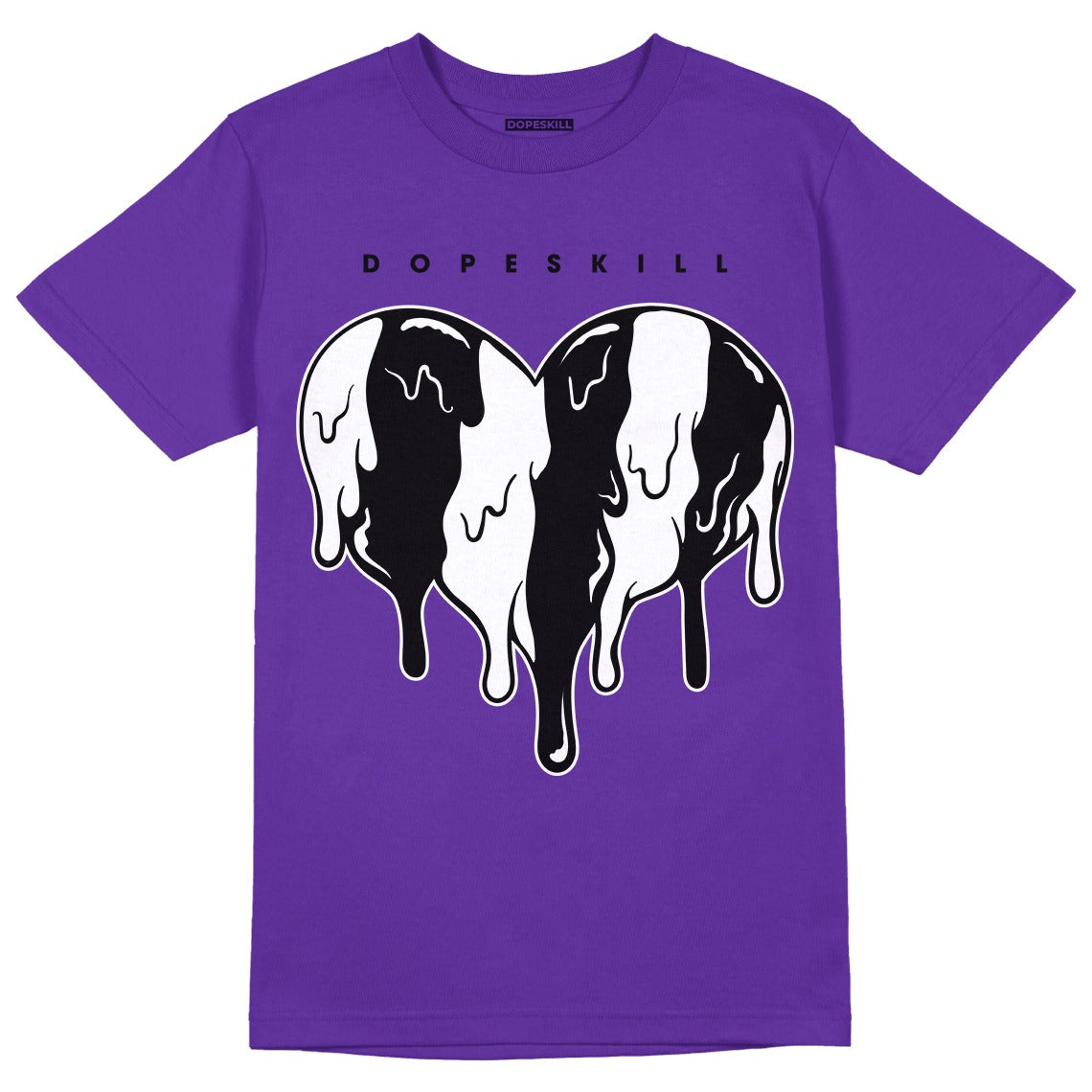 AJ 13 Court Purple DopeSkill Purple T-shirt Slime Drip Heart Graphic