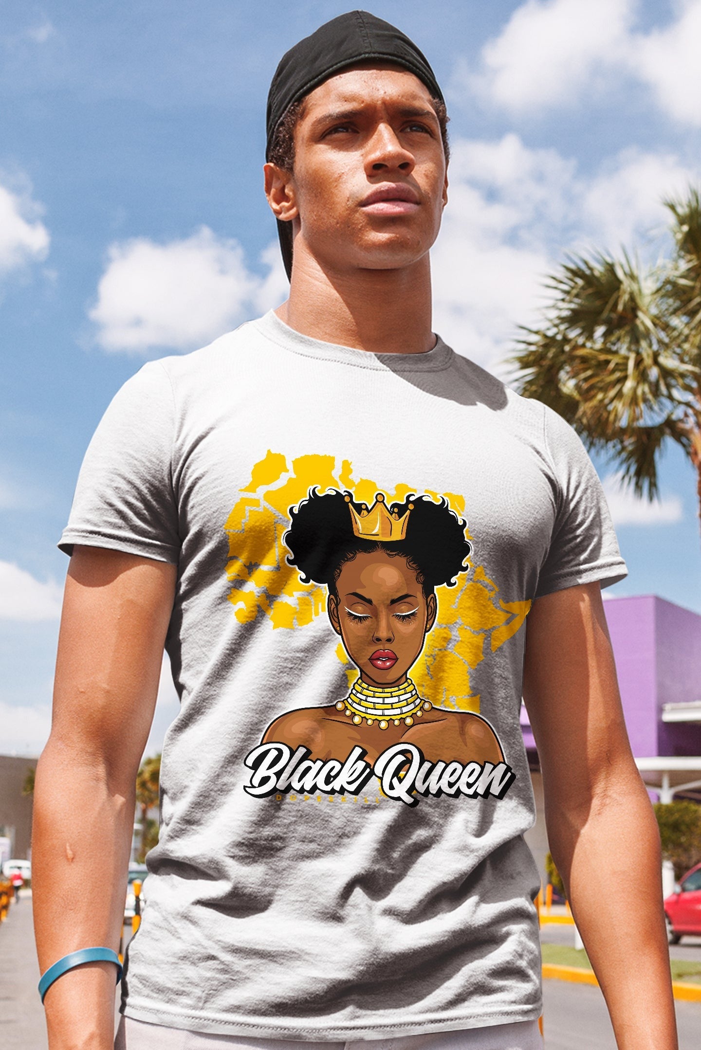 AJ 13 Del Sol DopeSkill T-Shirt Black Queen Graphic