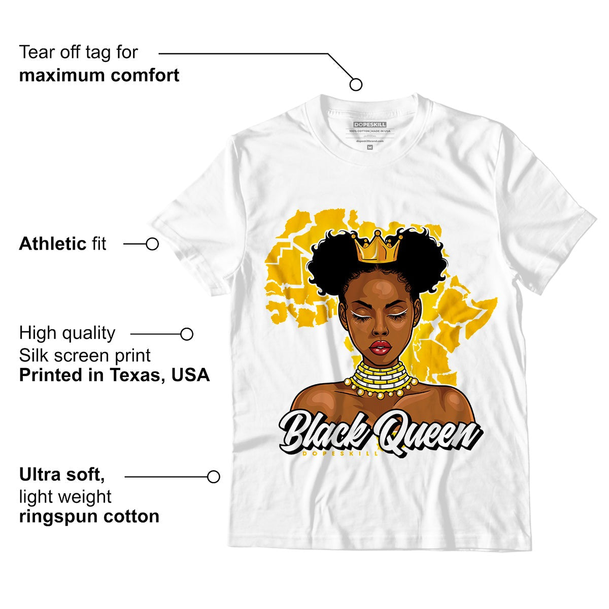 AJ 13 Del Sol DopeSkill T-Shirt Black Queen Graphic