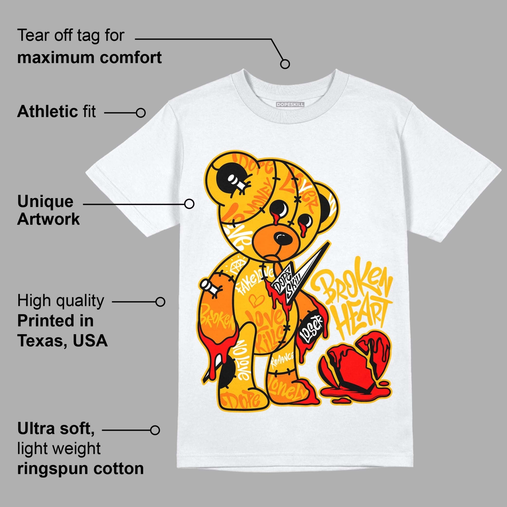 AJ 13 Del Sol DopeSkill T-Shirt Broken Heart Graphic