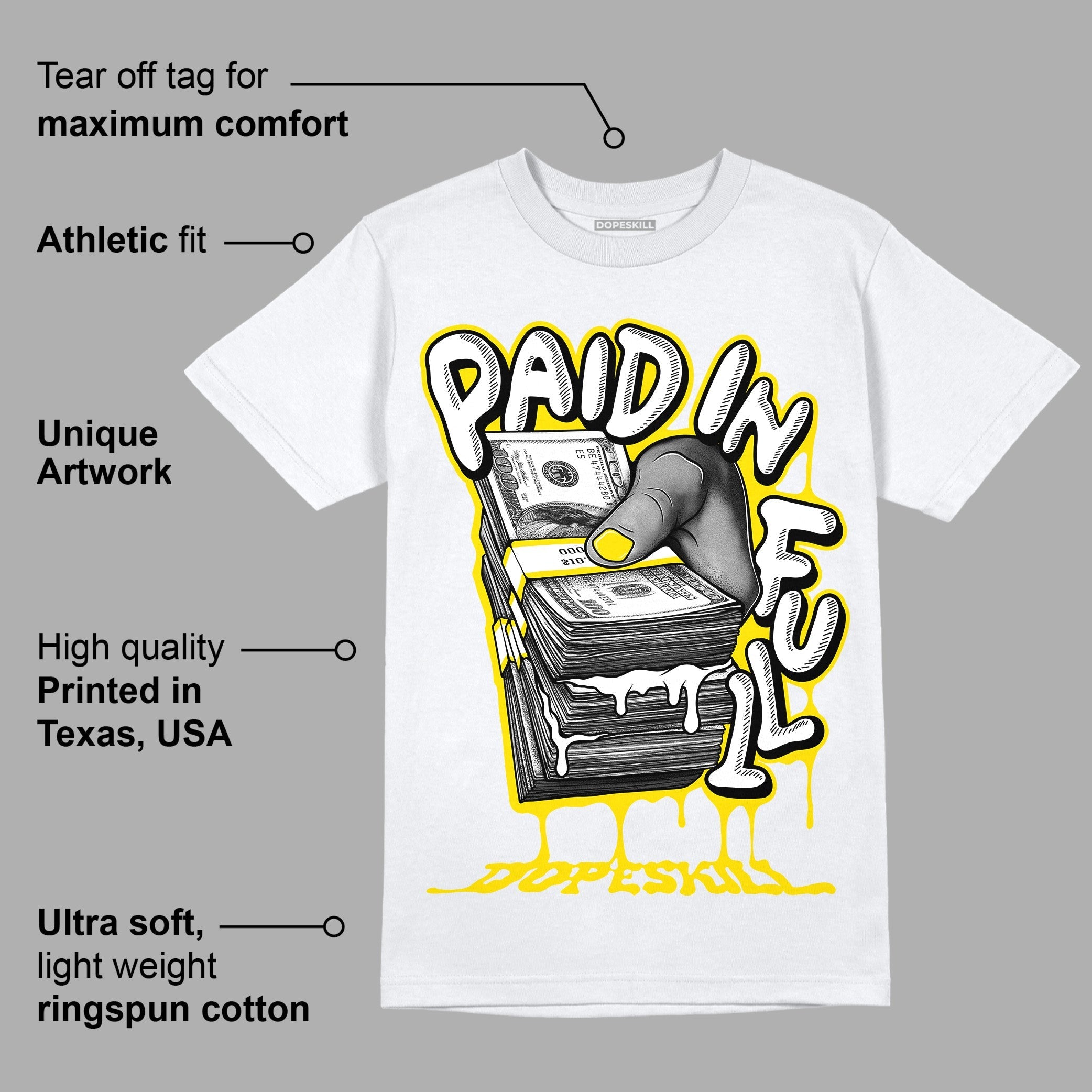 AJ 13 Del Sol DopeSkill T-Shirt Paid In Full Graphic