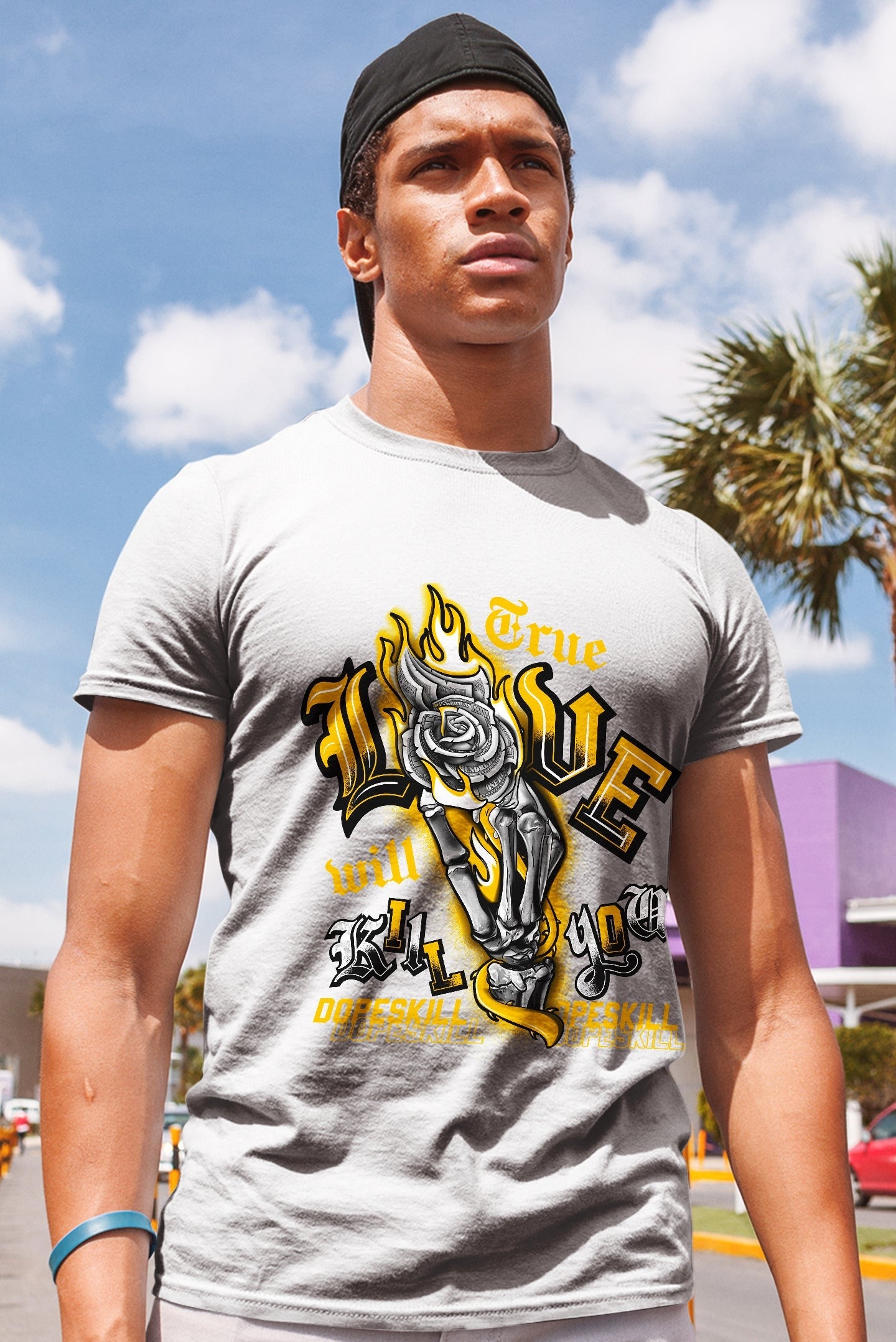 AJ 13 Del Sol DopeSkill T-Shirt True Love Will Kill You Graphic