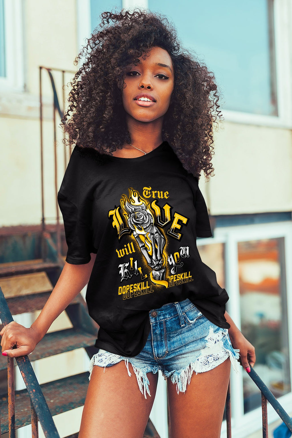 AJ 13 Del Sol DopeSkill T-Shirt True Love Will Kill You Graphic