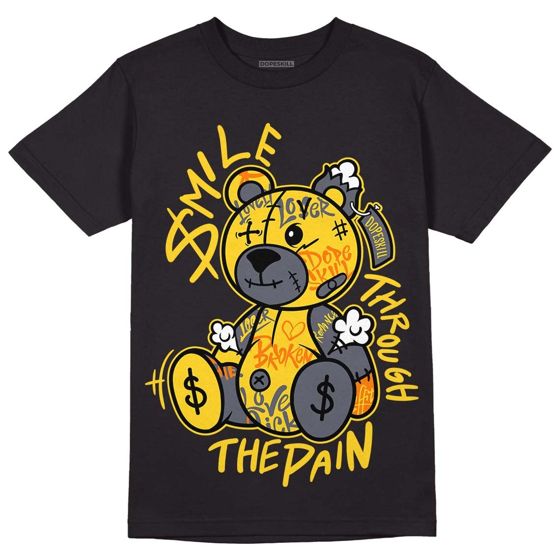 AJ 4 Lightning DopeSkill T-Shirt Smile Through The Pain Graphic