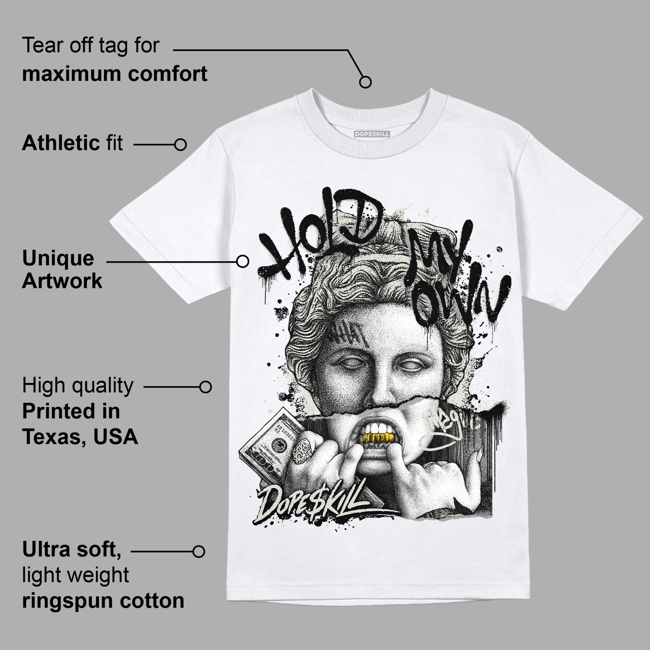 AJ 4 Military Black DopeSkill T-Shirt Hold My Own Graphic