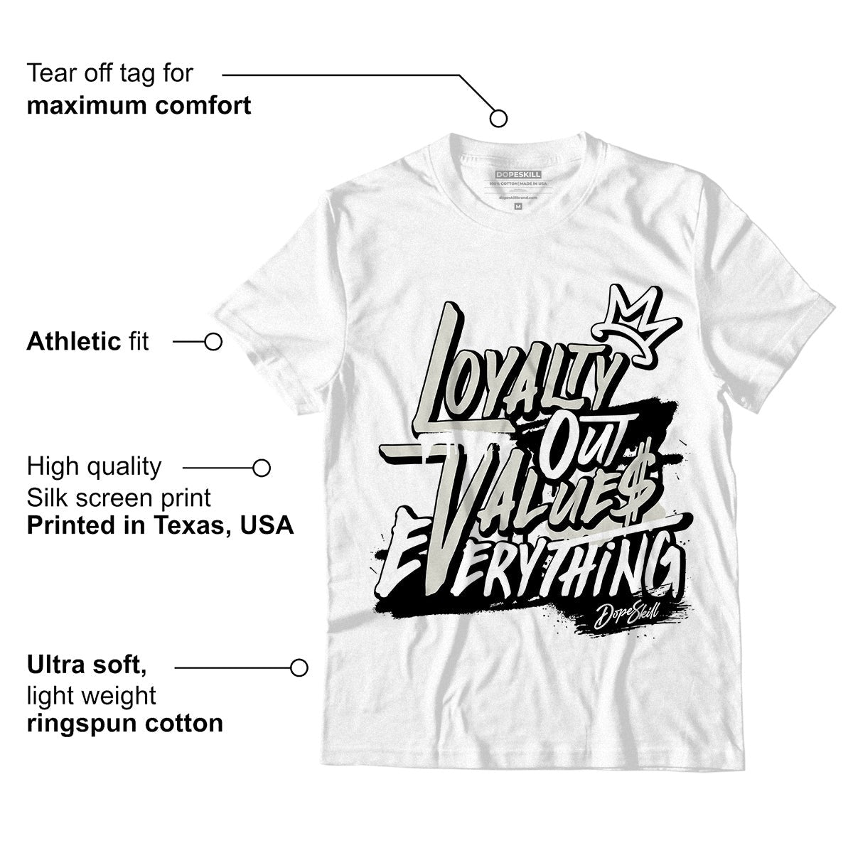 AJ 4 Military Black DopeSkill T-Shirt LOVE Graphic