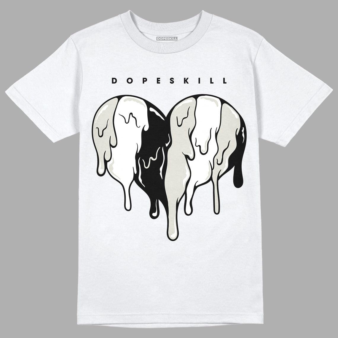 AJ 4 Military Black DopeSkill T-Shirt Slime Drip Heart Graphic