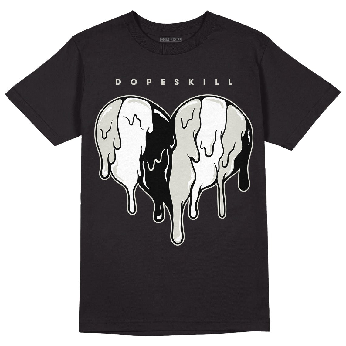 AJ 4 Military Black DopeSkill T-Shirt Slime Drip Heart Graphic