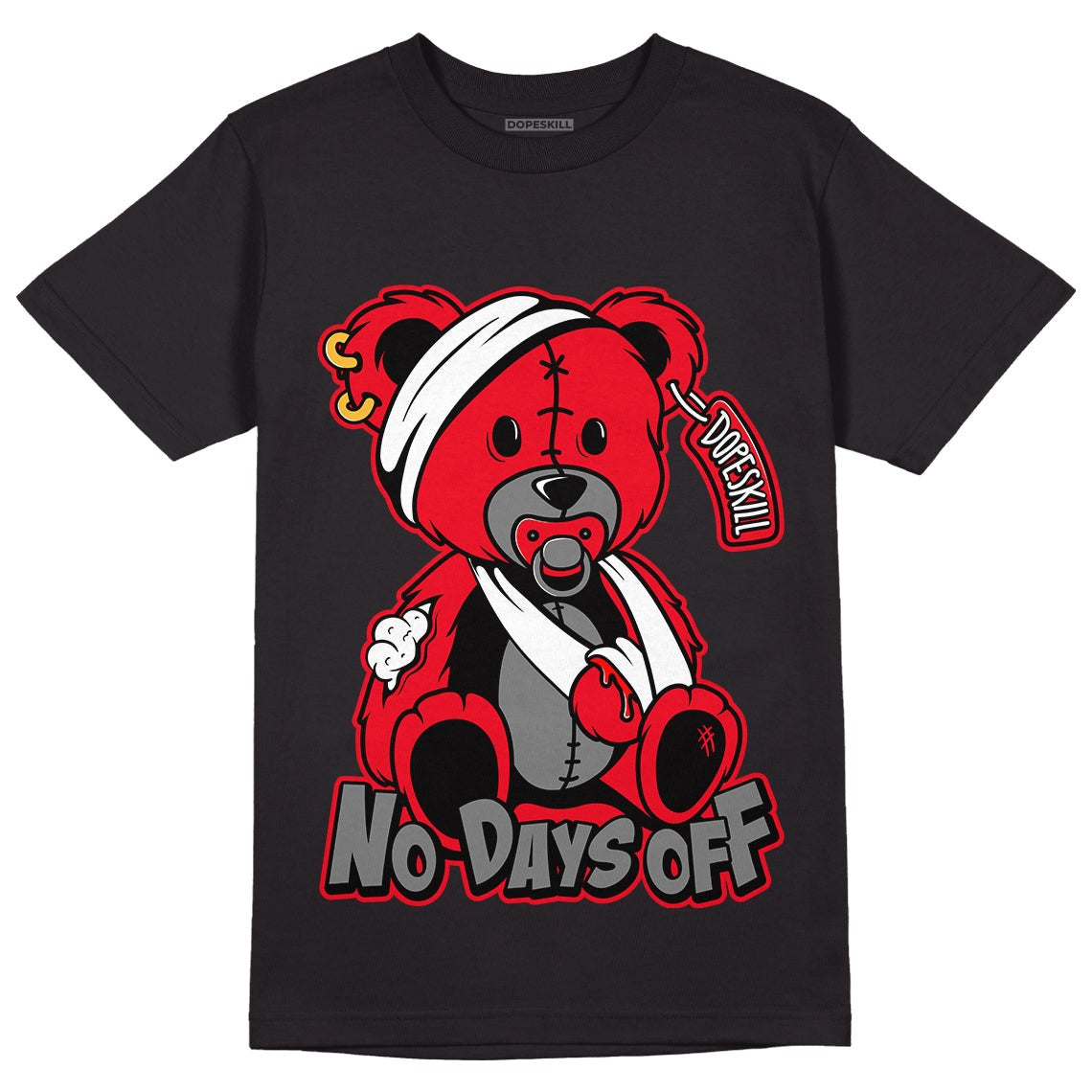 AJ 4 Red Thunder DopeSkill T-shirt Hurt Bear Graphic