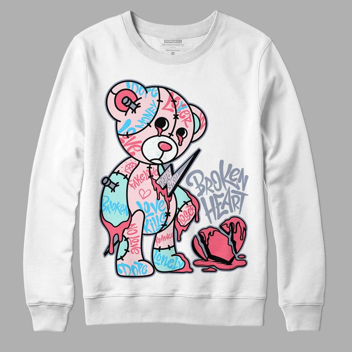 AJ 5 Easter DopeSkill Sweatshirt Broken Heart Graphic