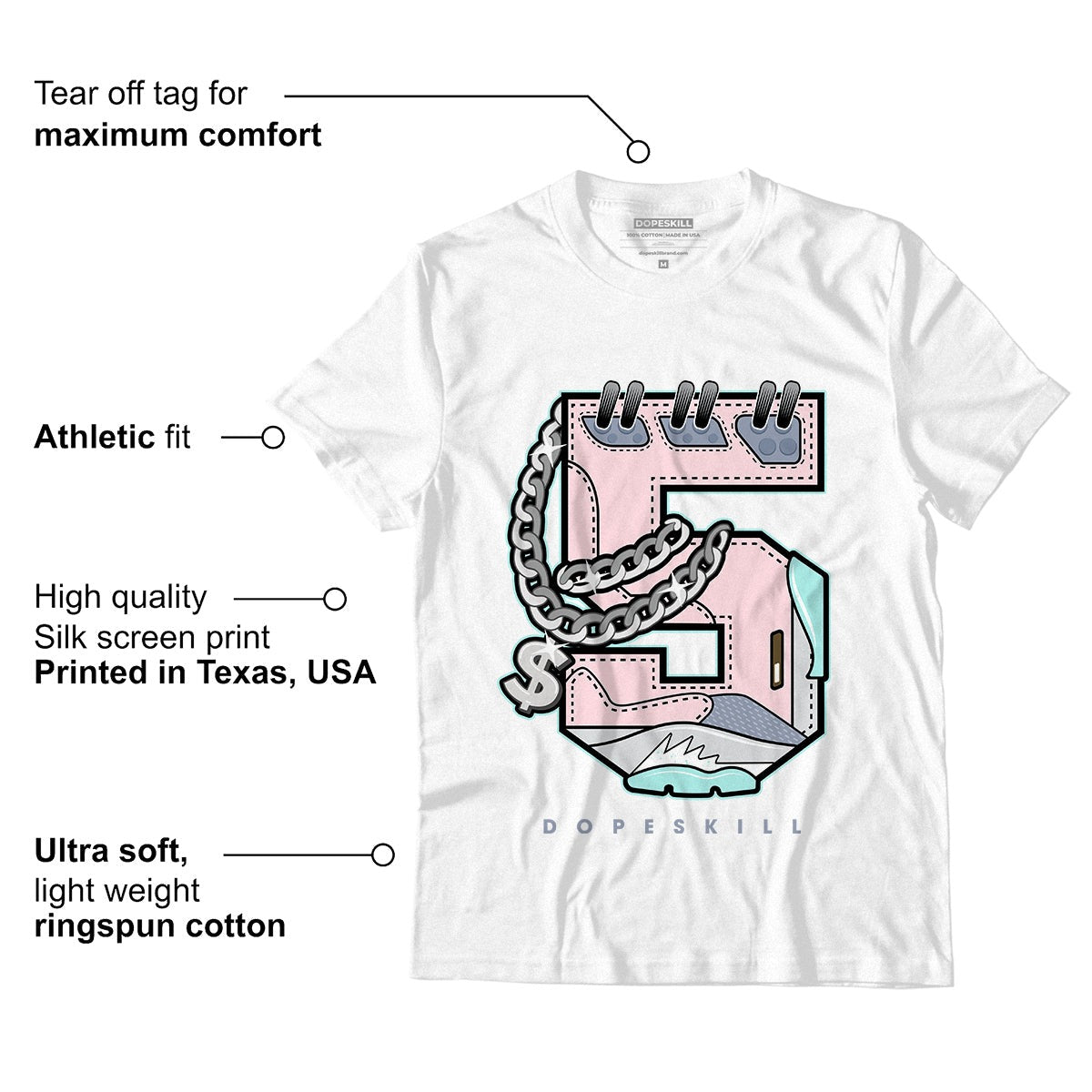 AJ 5 Easter DopeSkill T-Shirt No.5 Graphic