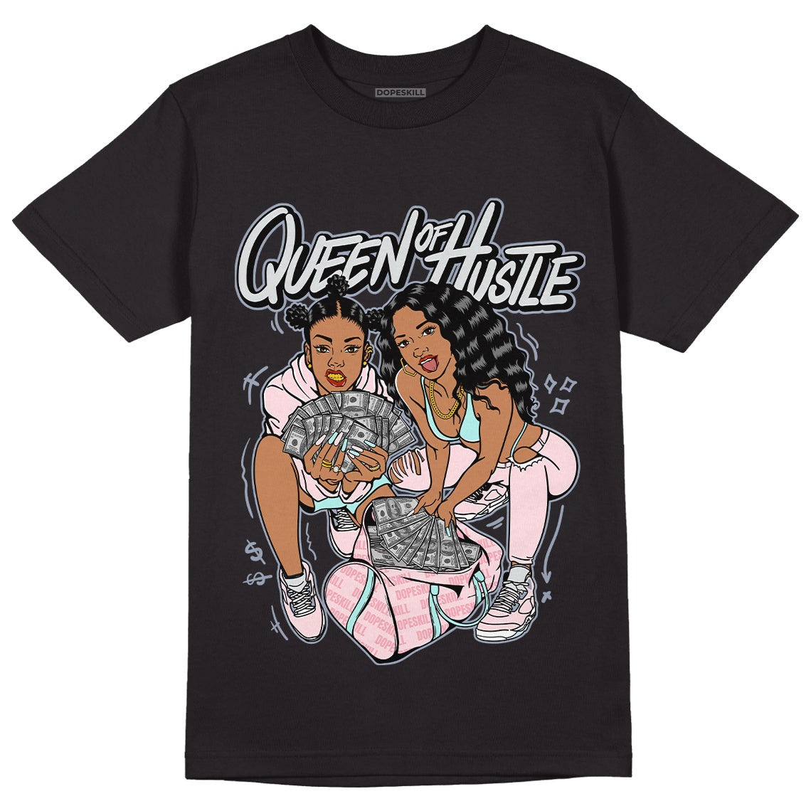 AJ 5 Easter DopeSkill T-Shirt Queen Of Hustle Graphic