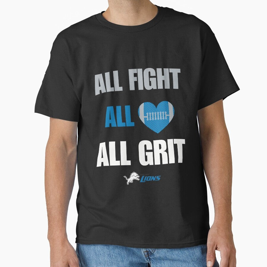 ALL FIGHT, ALL HEART, ALL GRIT with WHITE TEXT Classic T-Shirt