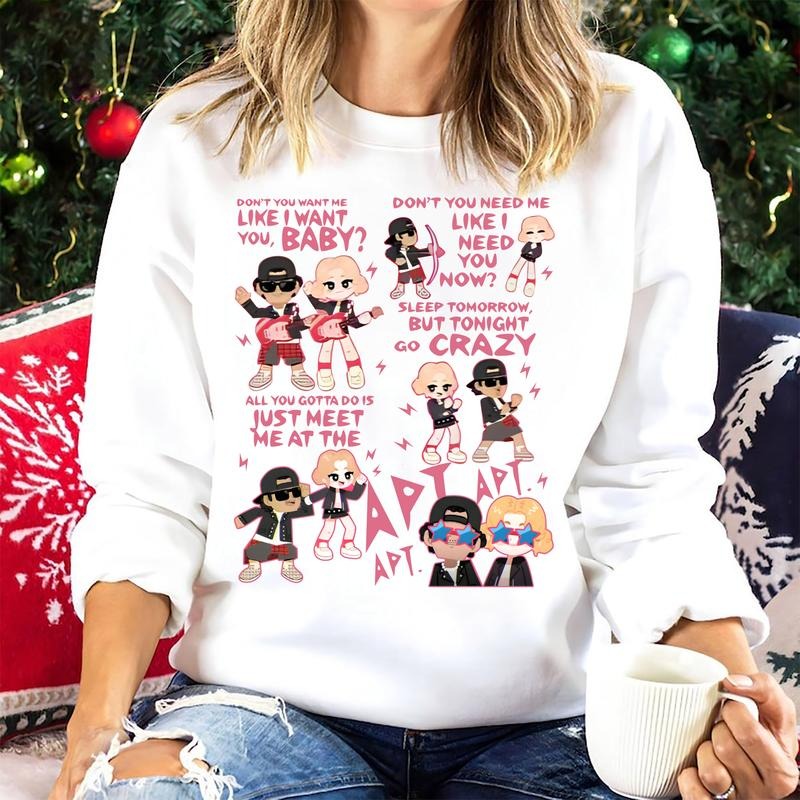 APT Music Shirt Sweatshirt Hoodie, Brun0 Ma Shirt, Music Lover Shirt, Gift For Fan , Trendy Tee, Rose Black Pink Shirt