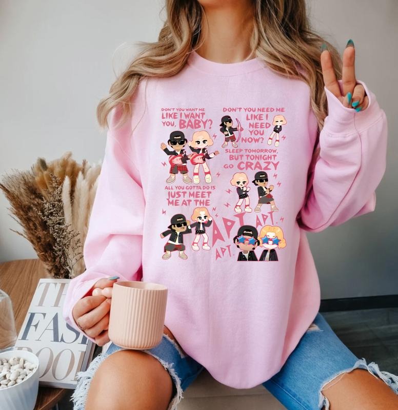 APT Music Shirt Sweatshirt Hoodie, Brun0 Ma Shirt, Music Lover Shirt, Gift For Fan , Trendy Tee, Rose Black Pink Shirt