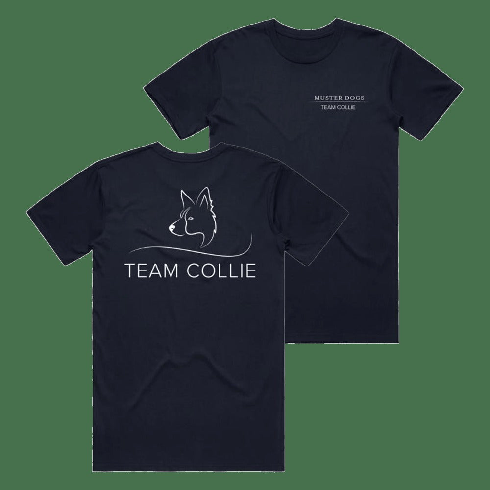 Abc Merch Muster Dogs Team Collie Navy T-Shirt Gifts For Father's Day From Son