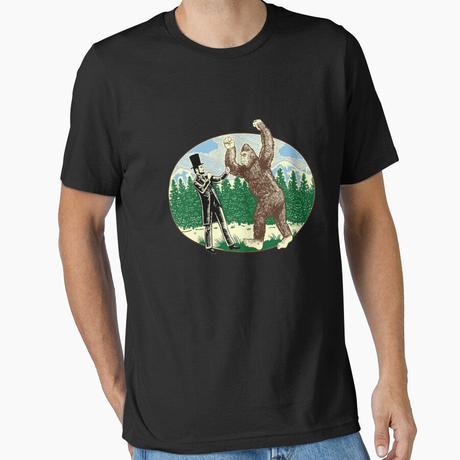 Abe Lincoln Sasquatch Hunter Bigfoot Logo Essential T Shirt