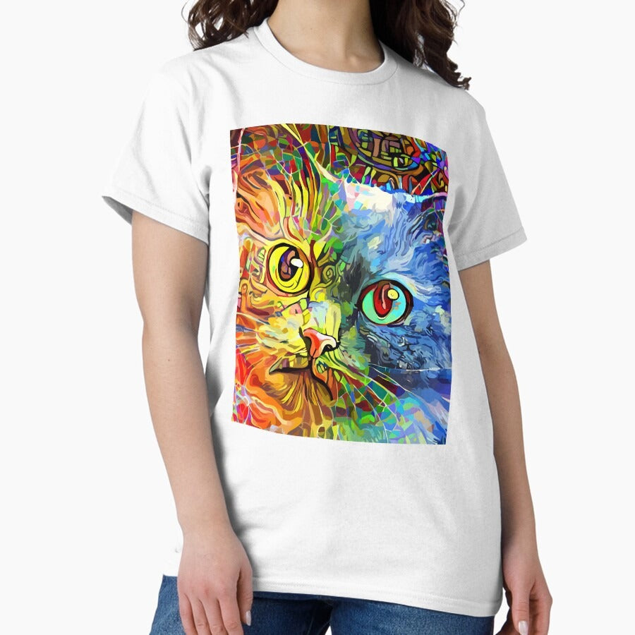 Abstract Cat Mother - Digital Graphic Color Classic T-Shirt