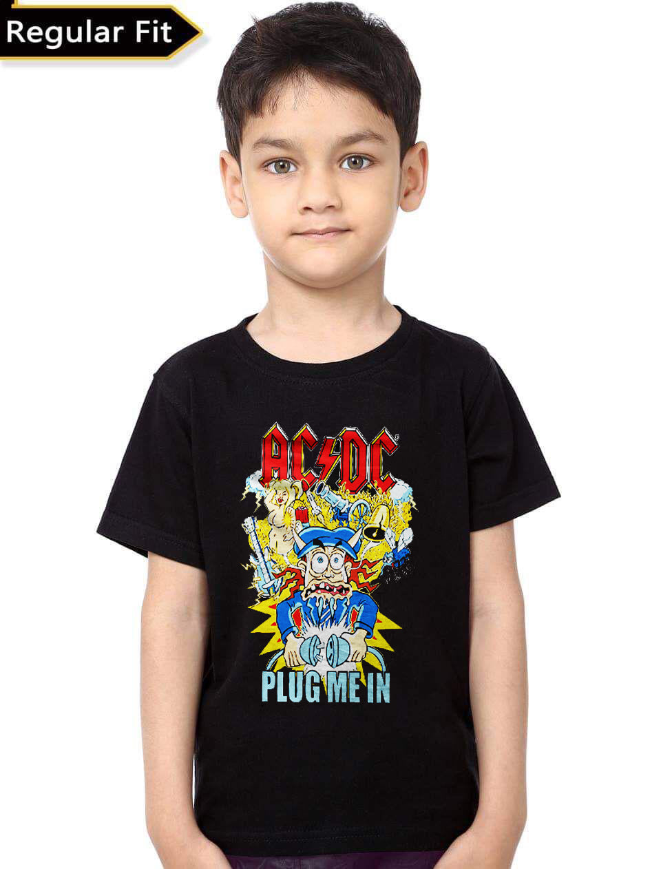 Ac Dc Plug Me In Kids T-Shirt