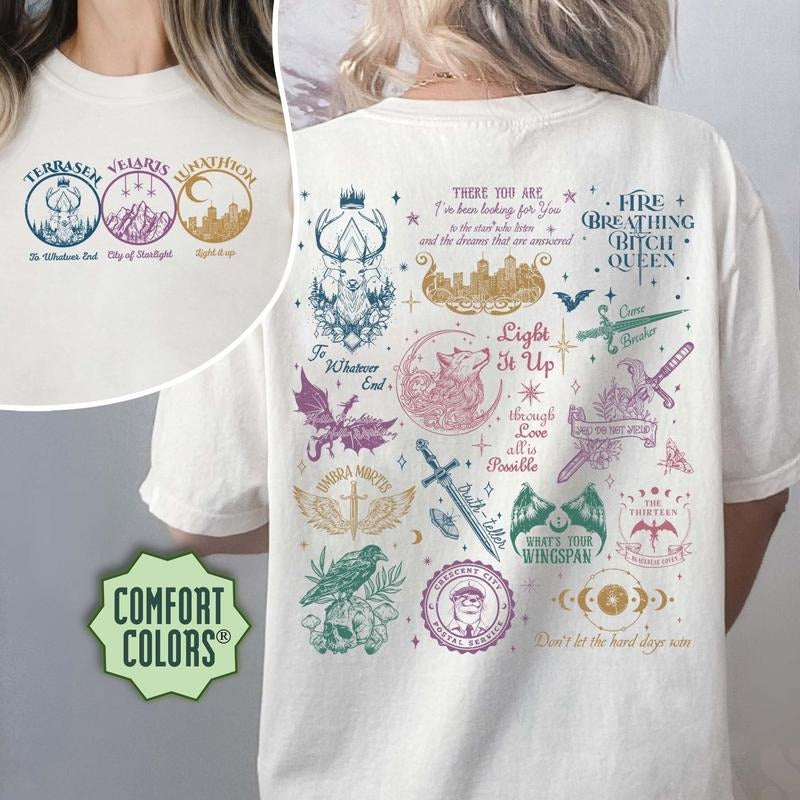 Acotar Shirt, Throne of Glass Shirt, Fireheart Terrasen Shirt, To Whatever End Shirt, Manon Blackbeak Throne of Glass Shirt