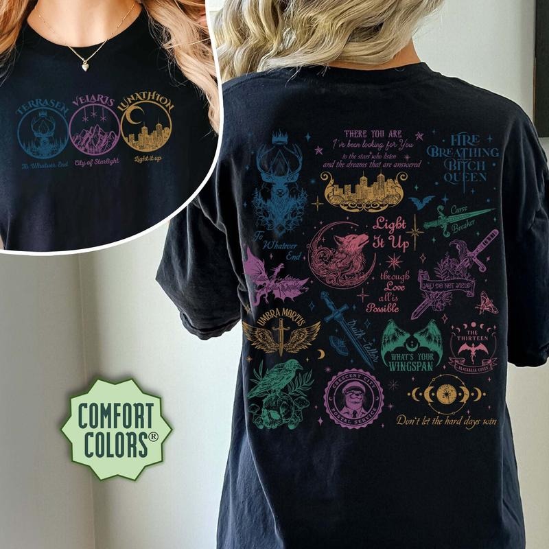 Acotar Shirt, Throne of Glass Shirt, Fireheart Terrasen Shirt, To Whatever End Shirt, Manon Blackbeak Throne of Glass Shirt