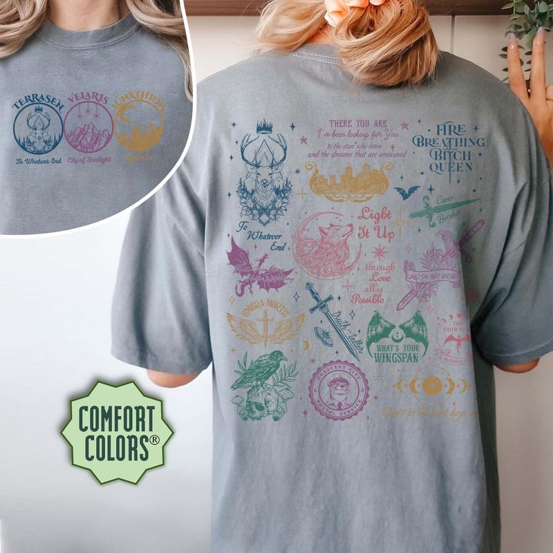 Acotar Shirt, Throne of Glass Shirt, Fireheart Terrasen Shirt, To Whatever End Shirt, Manon Blackbeak Throne of Glass Shirt