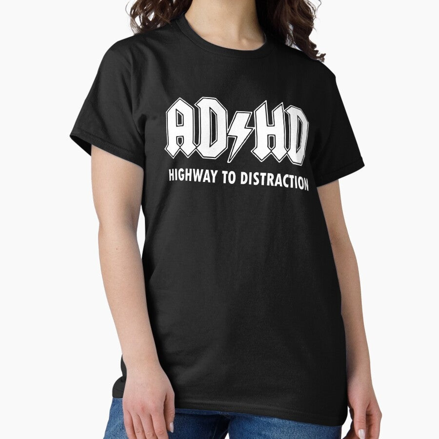 Adhd Acdc Pun Classic T Shirt