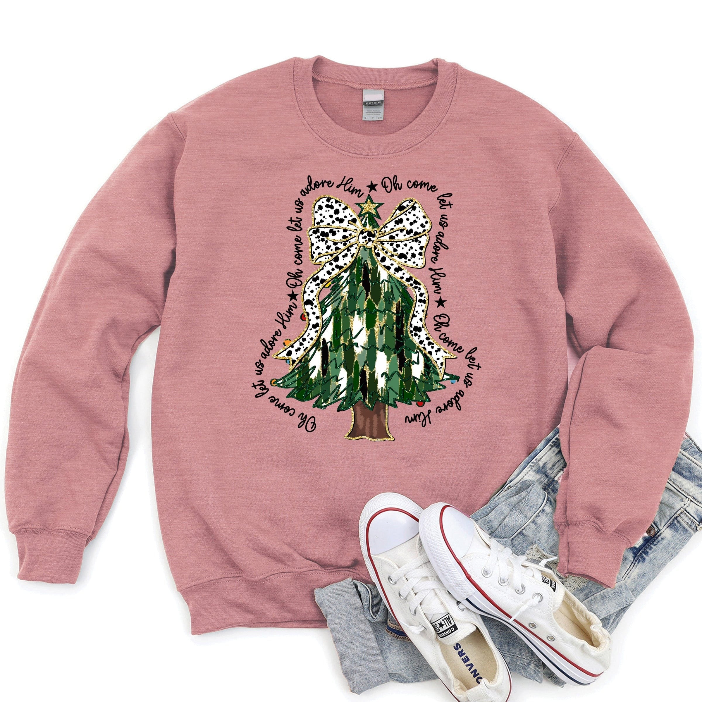Adore Him Christmas Tree Sweatshirt