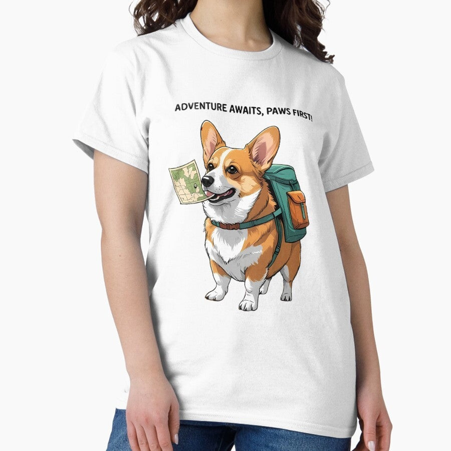 Adventure Awaits Corgi Hiking Corgi Adventure Corgi Explorer Classic T Shirt
