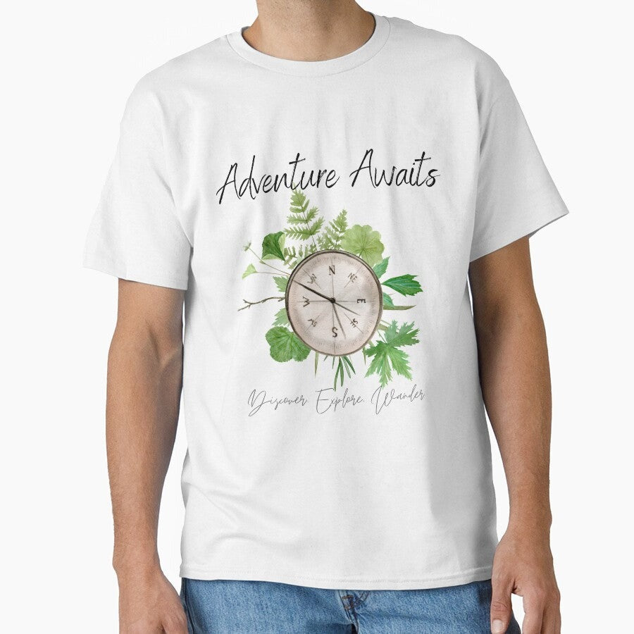 Adventure Awaits Discover Explore Wander Gift For Those Who Love To Travel Classic T Shirt