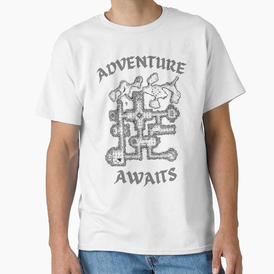 Adventure Awaits Dungeons And Dragons Map Dnd Crawler Print Classic T Shirt