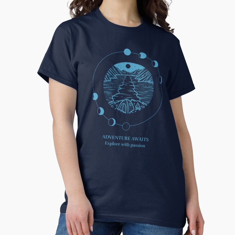 Adventure Awaits Explore With Passion Camping Graphic Classic T Shirt