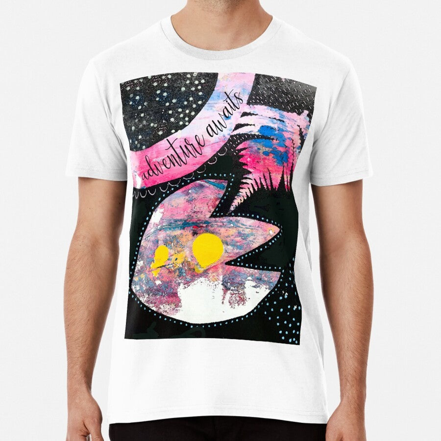 Adventure Awaits Inspirational Print Premium T Shirt