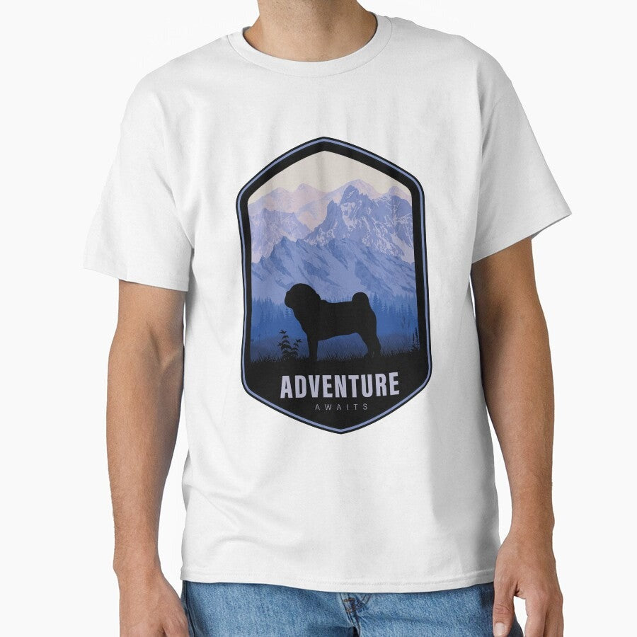 Adventure Time With Pug Dog Classic T Shirt