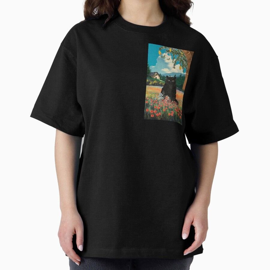 Aesthetic Cat Oversized T Shirt
