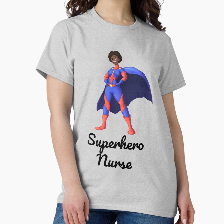 African American Superhero Nurse Classic T-Shirt