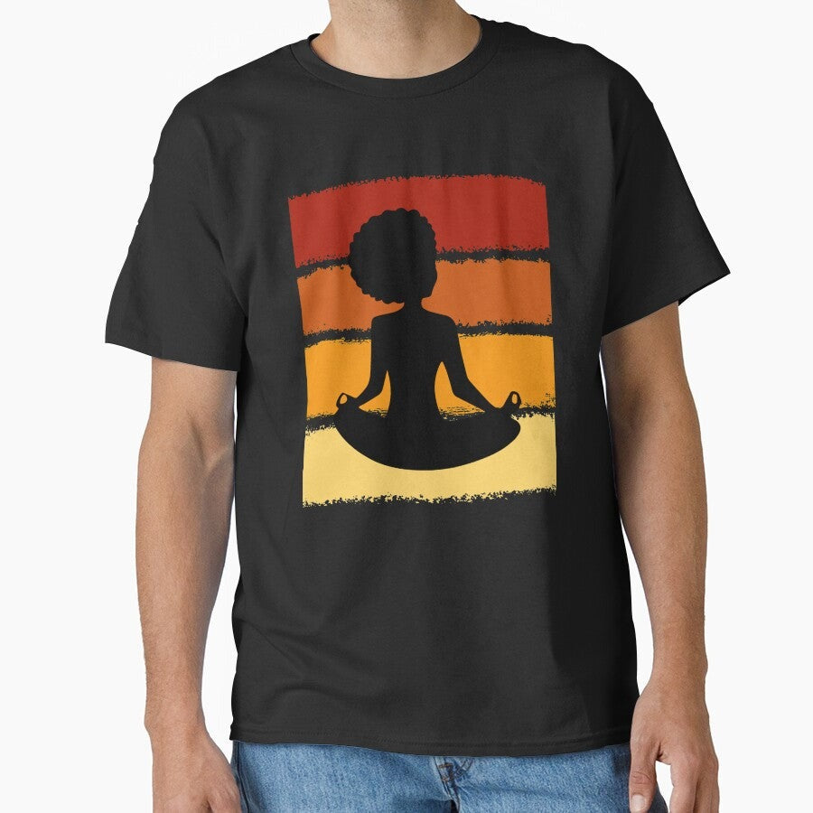 African Woman Yoga Classic T Shirt