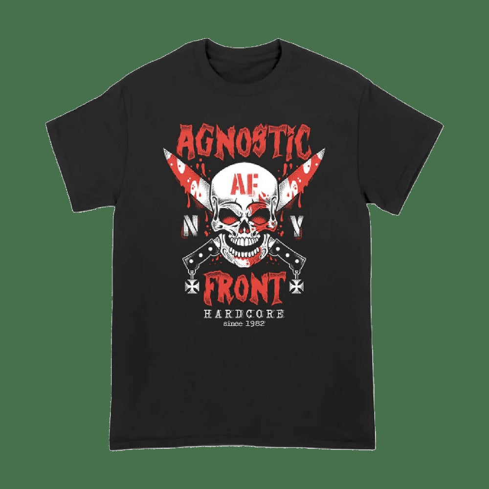 Agnostic Front Crossed Knife Skull T-Shirt Allin Merch Gifts For Dad