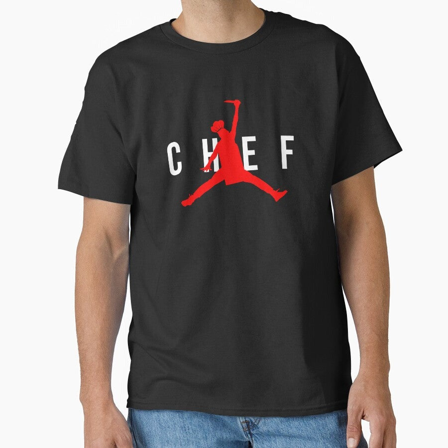Air Chef - Jumping Sports Parody Funny Air Logo | Cook Knife Classic T-Shirt