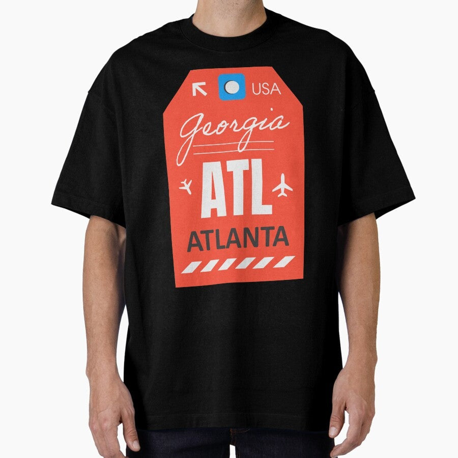 Airport Atl Atlanta Red Oversized T Shirt