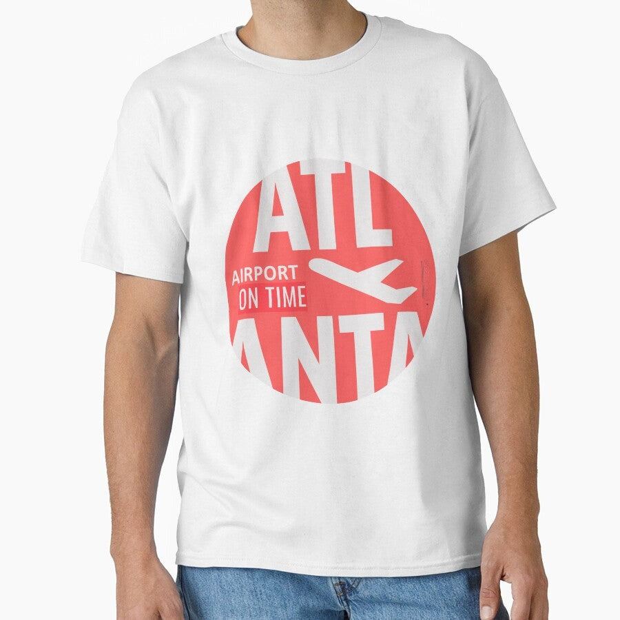 Airport tag sticker Atlanta ATL red Classic T-Shirt