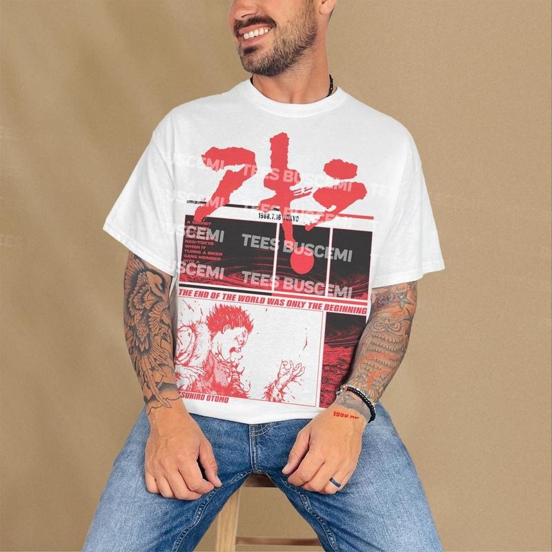 Akira Graphic T-Shirt, Retro Grunge Anime Tee Shirt, Japanese Neo-Tokyo Manga Cyberpunk Merch, Akira 80s Sci-Fi Anime TShirt