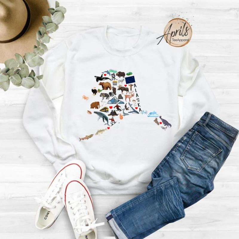 Alaska Sweatshirt, Alaska Hoodie, State Sweatshirt Fashion Sweaters