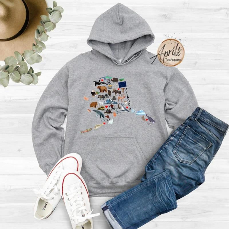 Alaska Sweatshirt, Alaska Hoodie, State Sweatshirt Fashion Sweaters