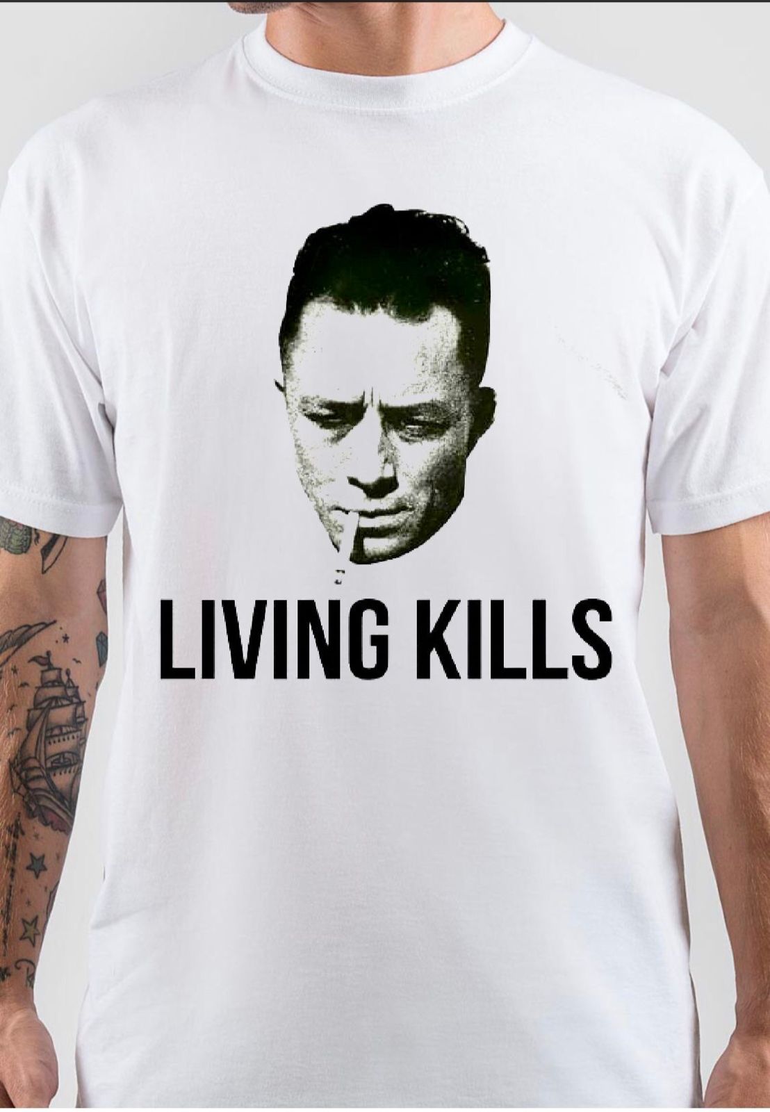 Albert Camus Living Kills T-Shirt Style001