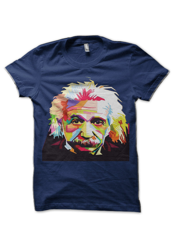 Albert Einstein Navy Blue T-Shirt Style001
