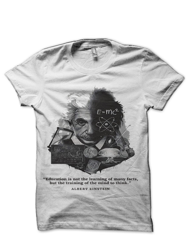 Albert Einstein White T-Shirt Style001